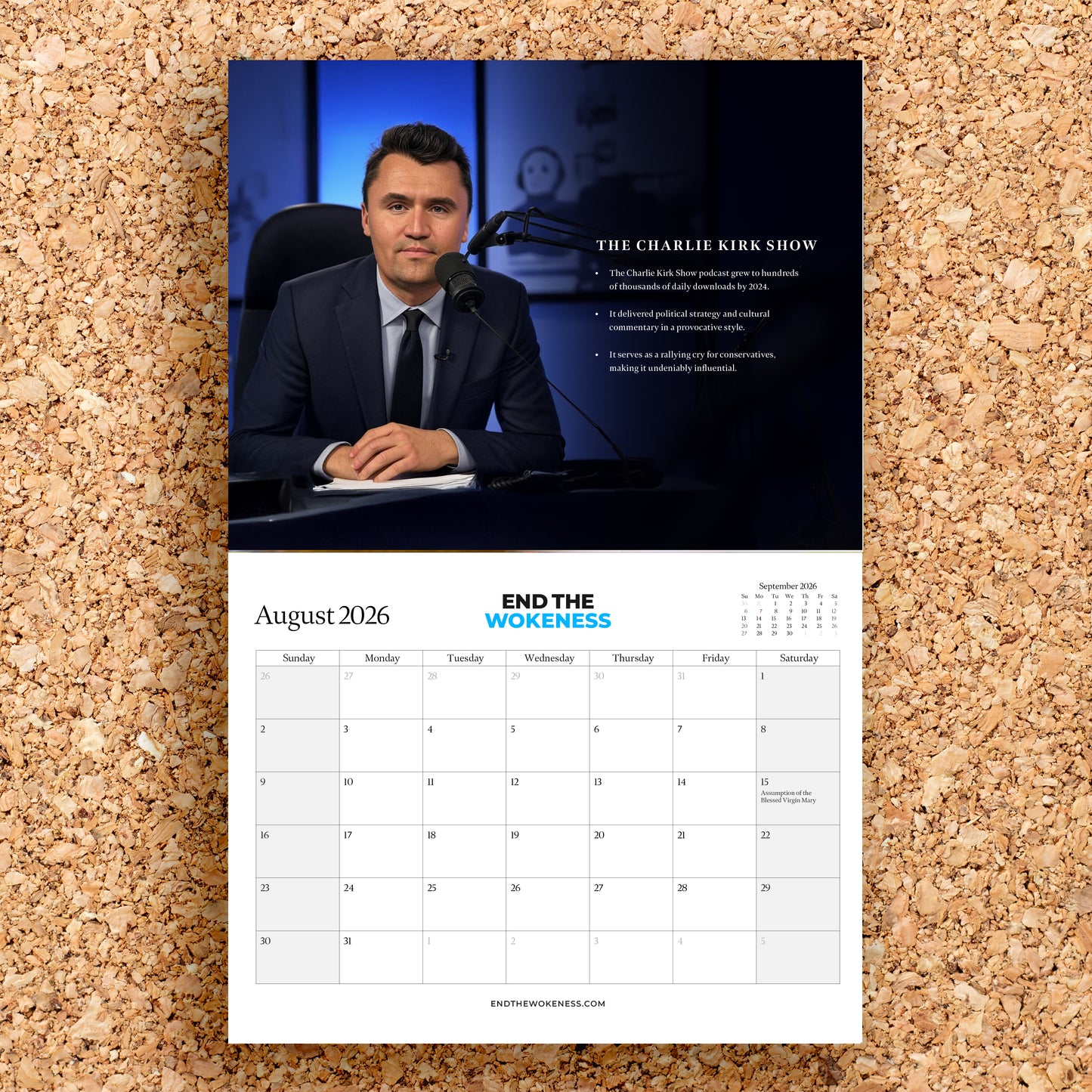 Charlie Kirk 2026 Biography Calendar – A Year of Quotes, Milestones & Conservative Inspiration (Not Endorsed by Charlie Kirk))