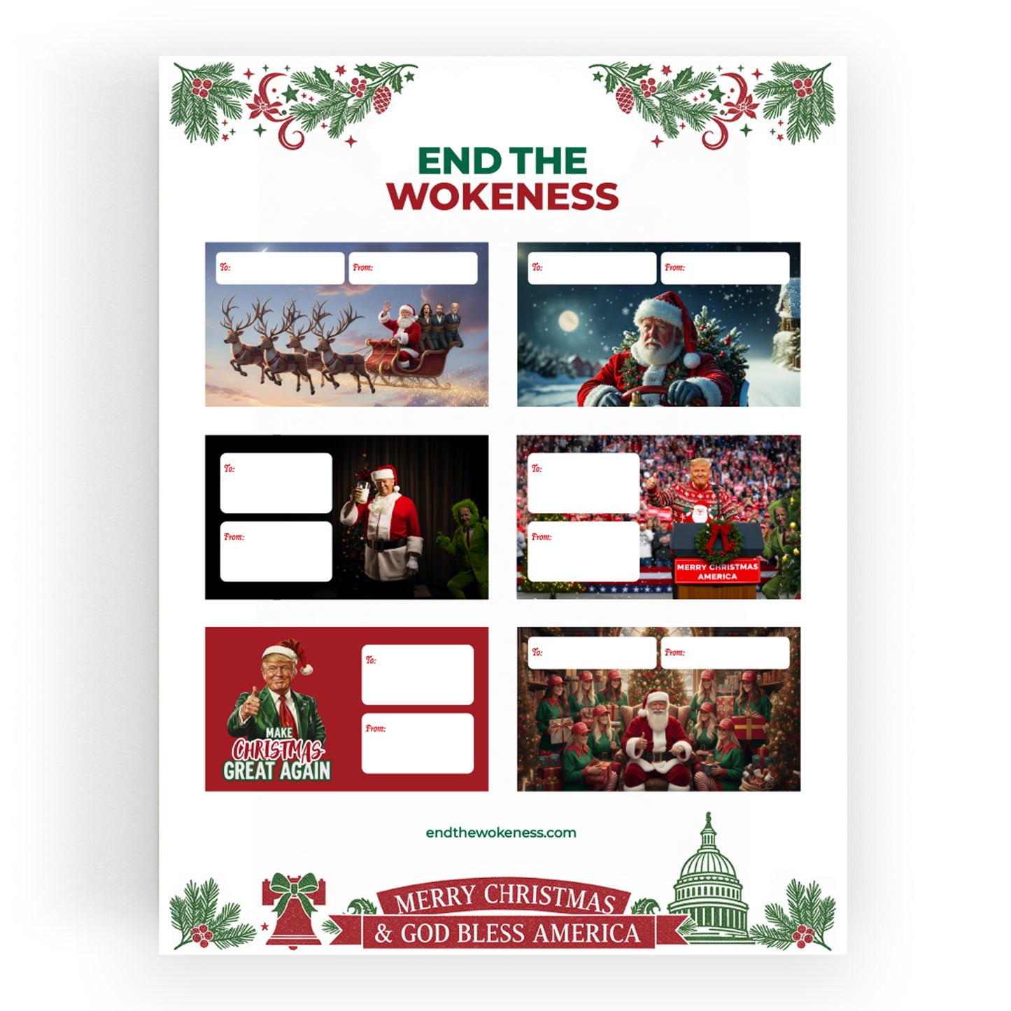 Trump Christmas Labels