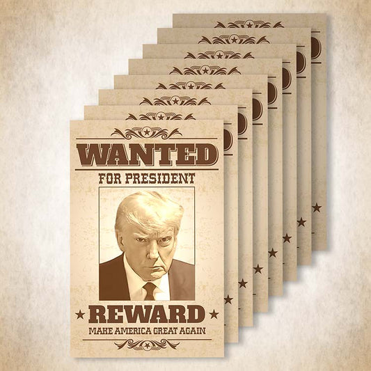 Trump "Wanted for President"  Stickers - Pack of 8