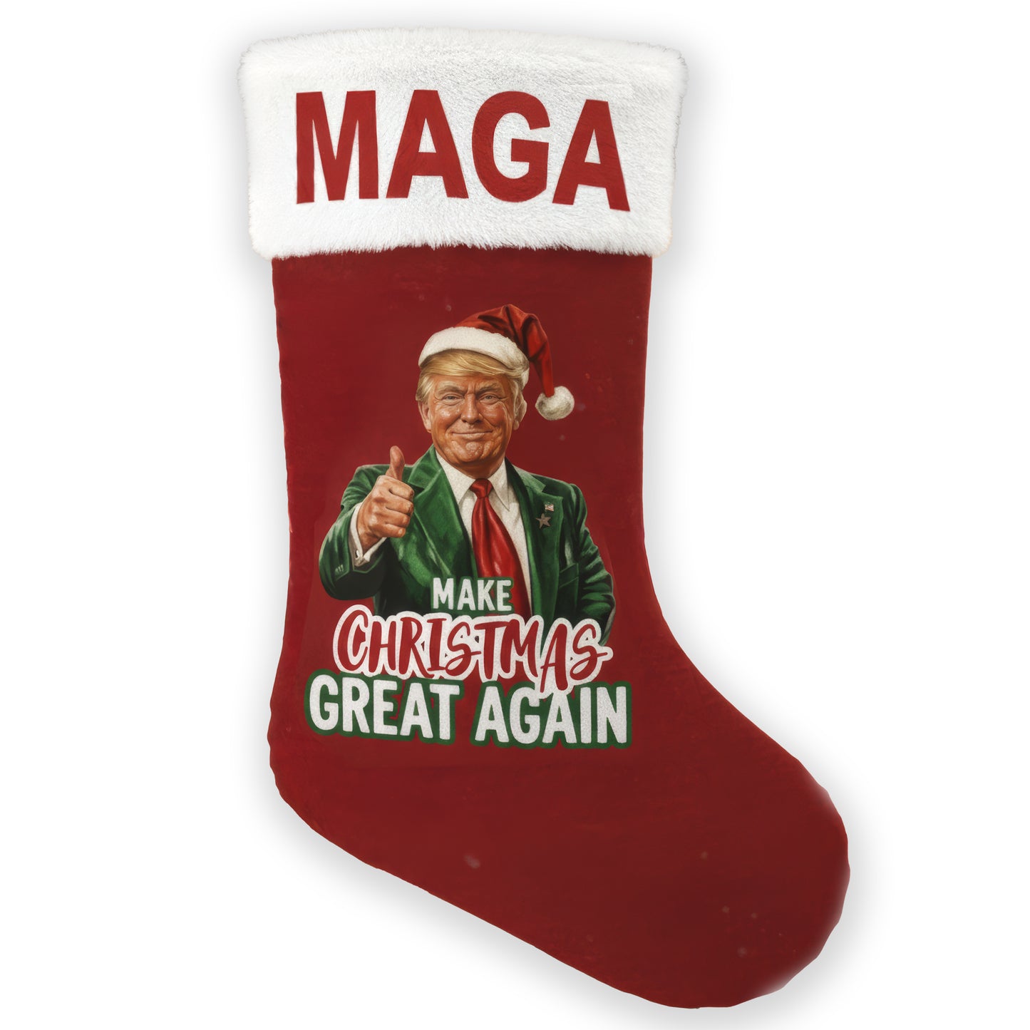 MAGA Christmas Stocking featuring Trump