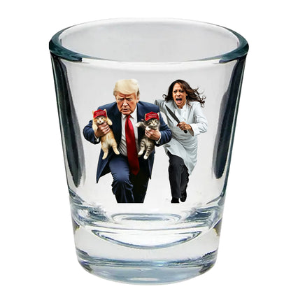 Trump saving Pets from Kamala Harris Shot Glass