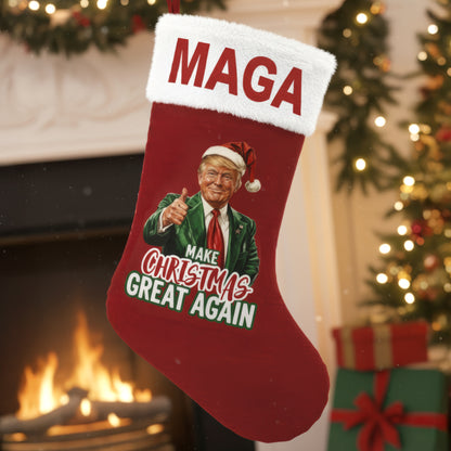 MAGA Christmas Stocking featuring Trump